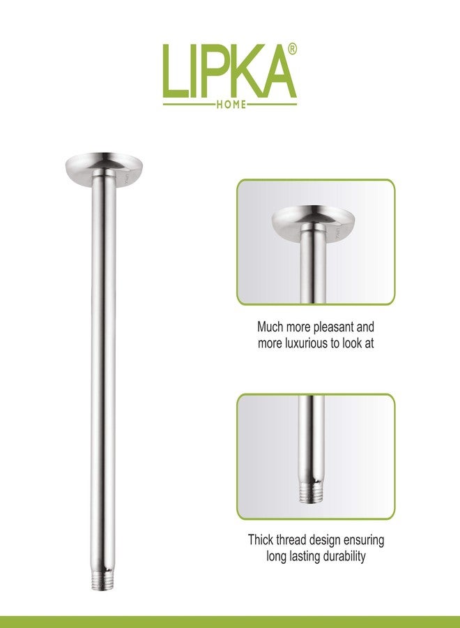 Lipka Stainless Steel 8 Inches Ceiling Round Shower Arm for Overhead Showers | Shower Arm with Flange | Chrome Finish (Shower Not Included) - Image 5